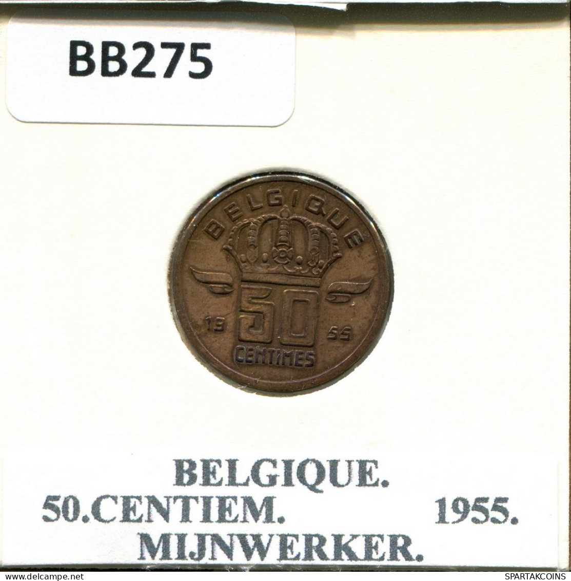 50 CENTIMES 1955 FRENCH Text BELGIUM Coin #BB275.U.A - 50 Cents