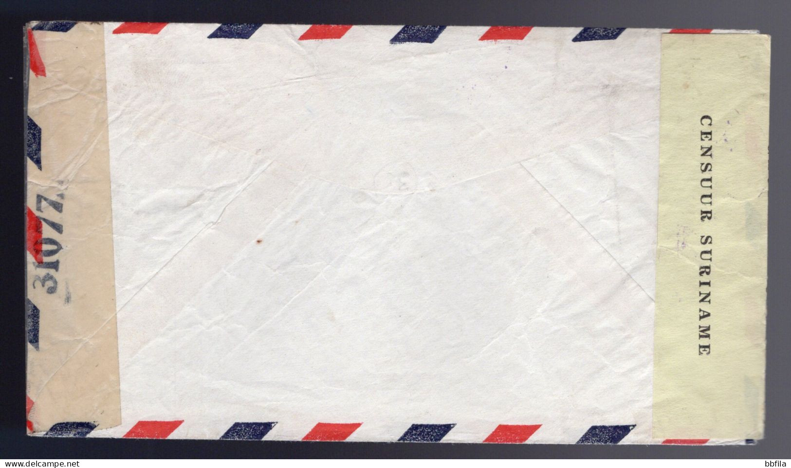 SURINAME Censuur Luchtpost Brief 1944 Paramaribo Naar Washington, USA - Suriname ... - 1975