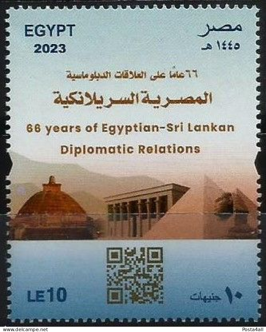 Egypt - 2023 The 66th Anniversary Of Diplomatic Relations With Sri Lanka - Pyramids - Sphinx - Complete Issue - MNH - Neufs