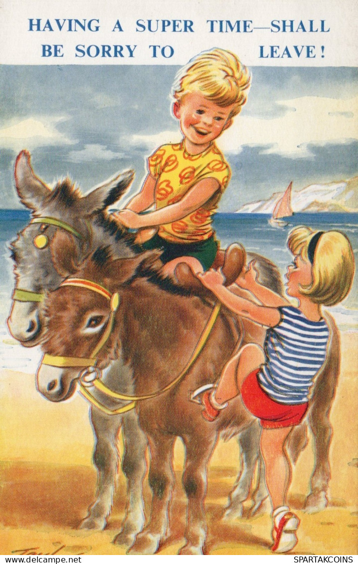 ASINO Animale Vintage CPA Cartolina #PAA248.A - Esel