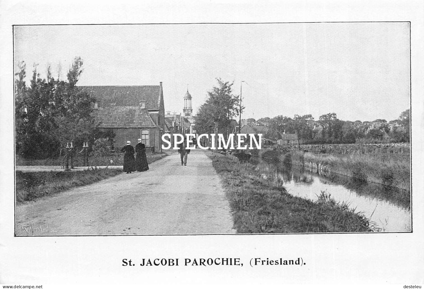 Prent - St. Jacobi Parochie - Friesland  - 8.5x12.5 Cm - Autres & Non Classés