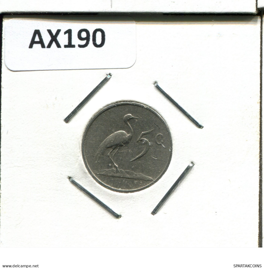 5 CENTS 1966 AFRIQUE DU SUD SOUTH AFRICA Pièce #AX190.F.A - Südafrika