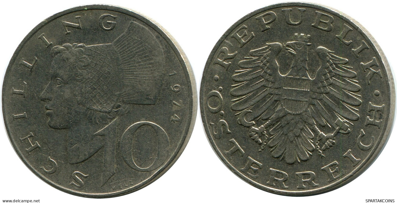 10 SCHILLING 1974 AUSTRIA Moneda #AZ551.E.A - Oostenrijk