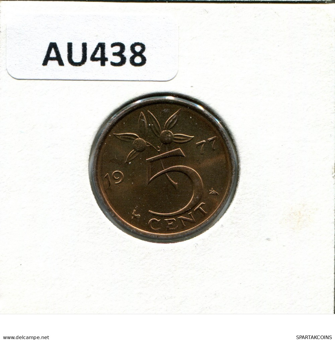 5 CENTS 1977 NETHERLANDS Coin #AU438.U.A - 1948-1980: Juliana