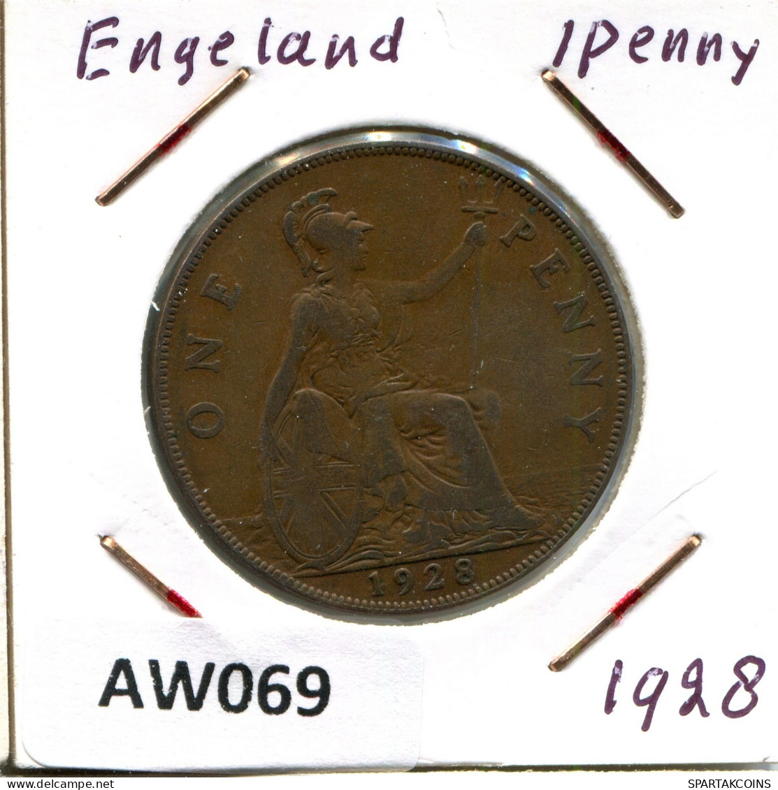 PENNY 1928 UK GREAT BRITAIN Coin #AW069.U.A - D. 1 Penny