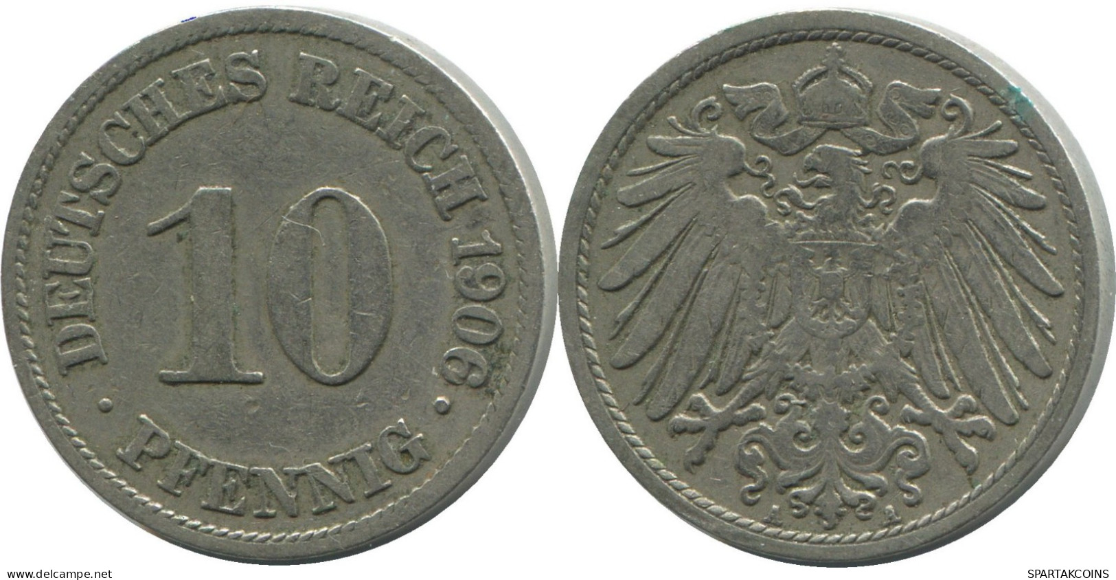 10 PFENNIG 1906 A DEUTSCHLAND Münze GERMANY #DE10458.5.D.A - 10 Pfennig