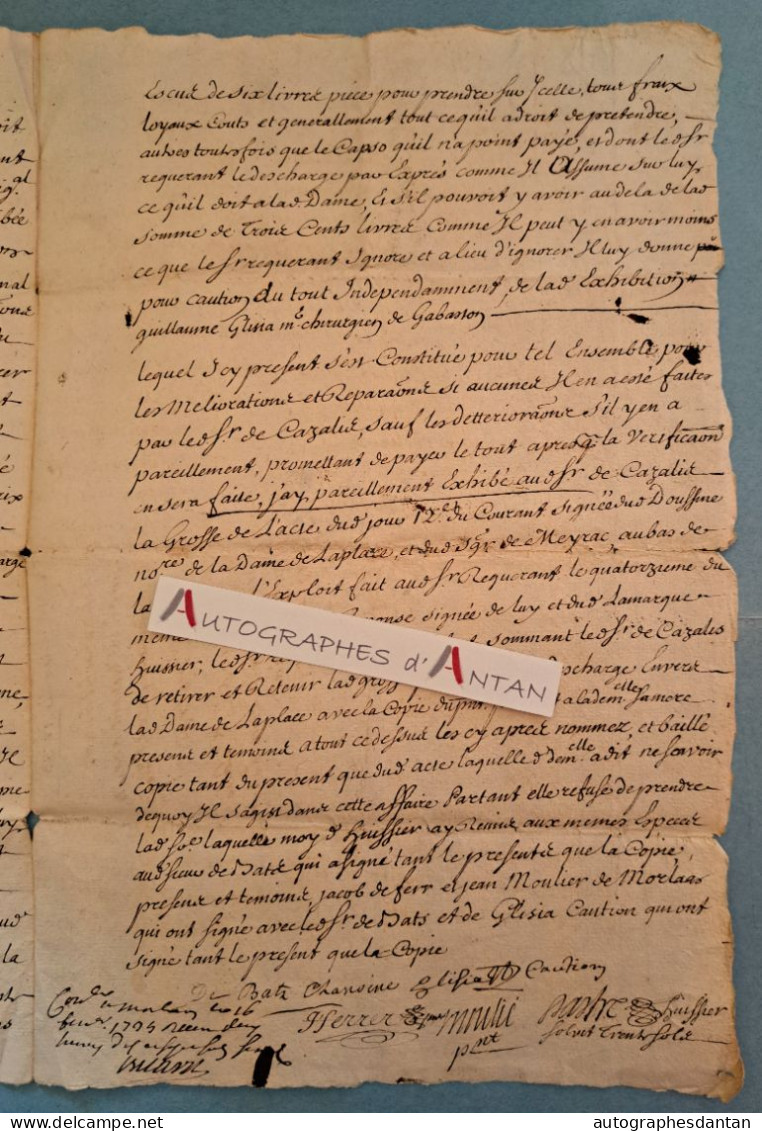 ● Généralité De PAU 1735 Clement De Bats Chanoine De Sainte Marie (d'Oloron) Cazalis Ducasse Meyrac Basses Pyrénées - Gebührenstempel, Impoststempel