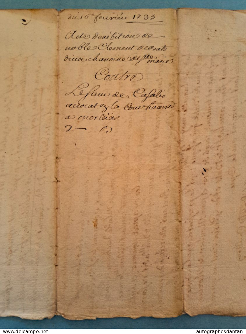 ● Généralité De PAU 1735 Clement De Bats Chanoine De Sainte Marie (d'Oloron) Cazalis Ducasse Meyrac Basses Pyrénées - Seals Of Generality