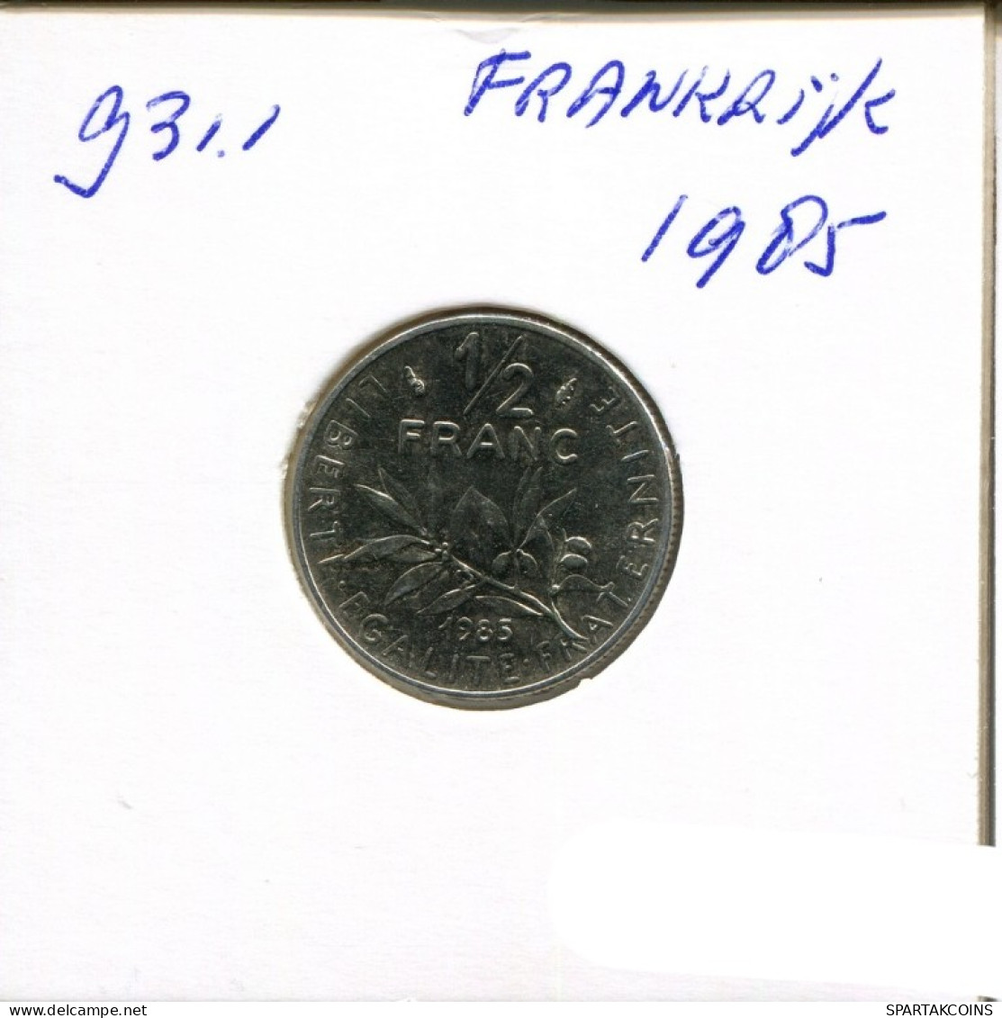 1/2 FRANC 1985 FRANKREICH FRANCE Französisch Münze #AN248.D.A - 1/2 Franc