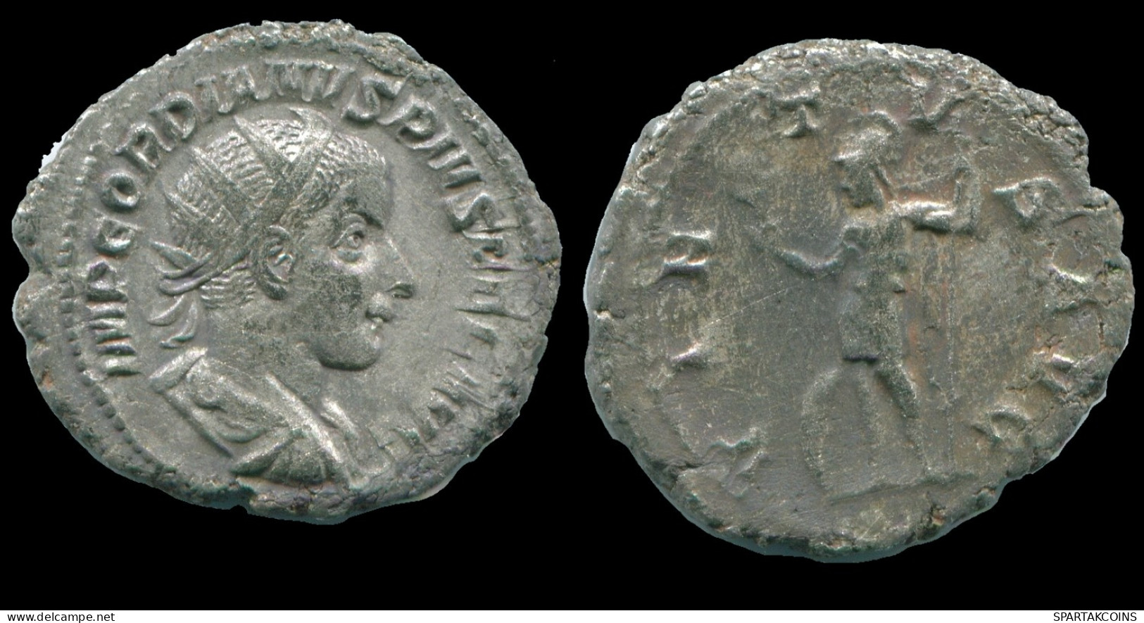 GORDIAN III AR ANTONINIANUS ROME AD 240 5TH OFFICINA VIRTVS AVG #ANC13134.38.U.A - The Military Crisis (235 AD To 284 AD)