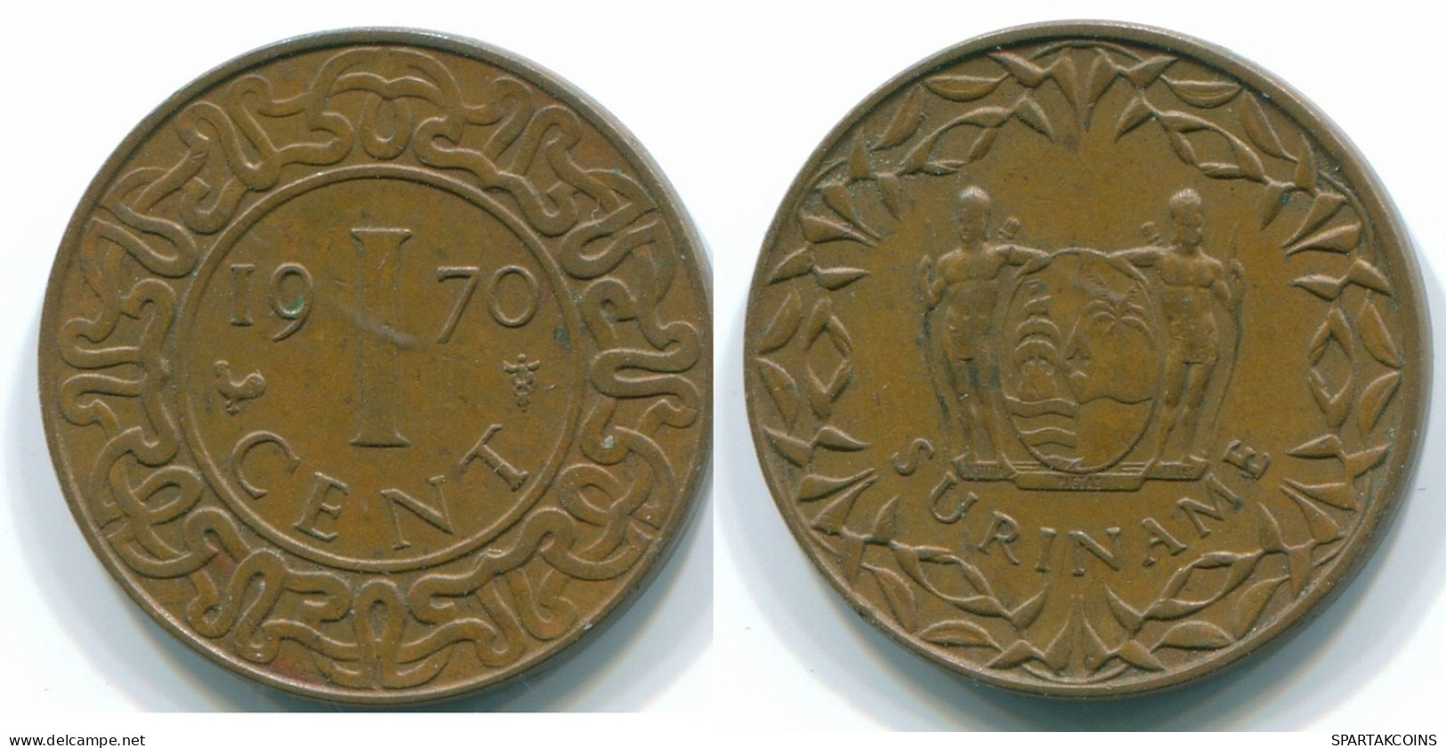 1 CENT 1970 SURINAME NÉERLANDAIS NETHERLANDS Bronze Cock Colonial Pièce #S10983.F.A - Surinam 1975 - ...