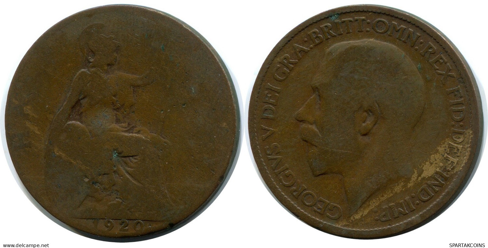 HALF PENNY 1920 UK GROßBRITANNIEN GREAT BRITAIN Münze #AZ598.D.A - C. 1/2 Penny
