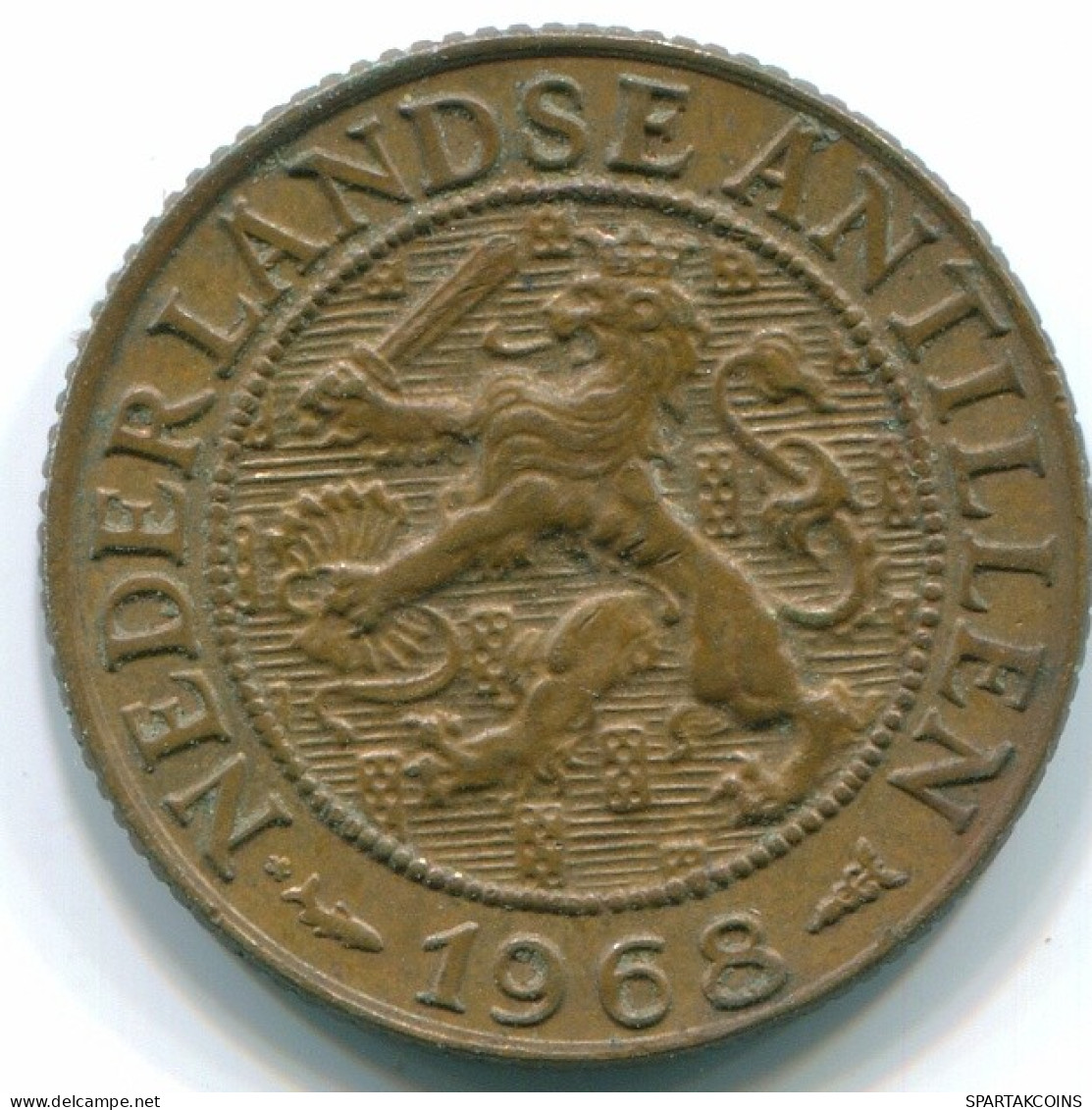 1 CENT 1968 ANTILLES NÉERLANDAISES Bronze Fish Colonial Pièce #S10795.F.A - Antilles Néerlandaises