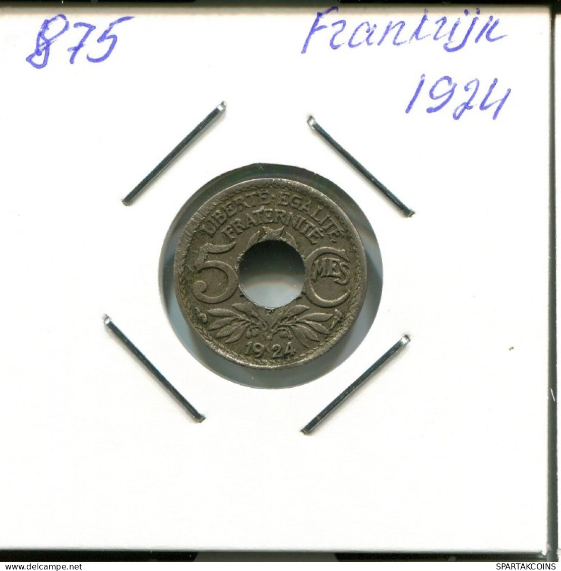 5 CENTIMES 1924 FRANCIA FRANCE Moneda #AM988.E.A - 5 Centimes