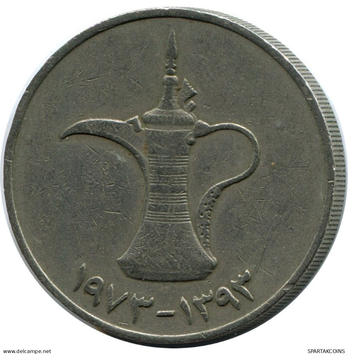 1 DIRHAM 1973 UAE UNITED ARAB EMIRATES Islamisch Münze #AH983.D.A - Ver. Arab. Emirate