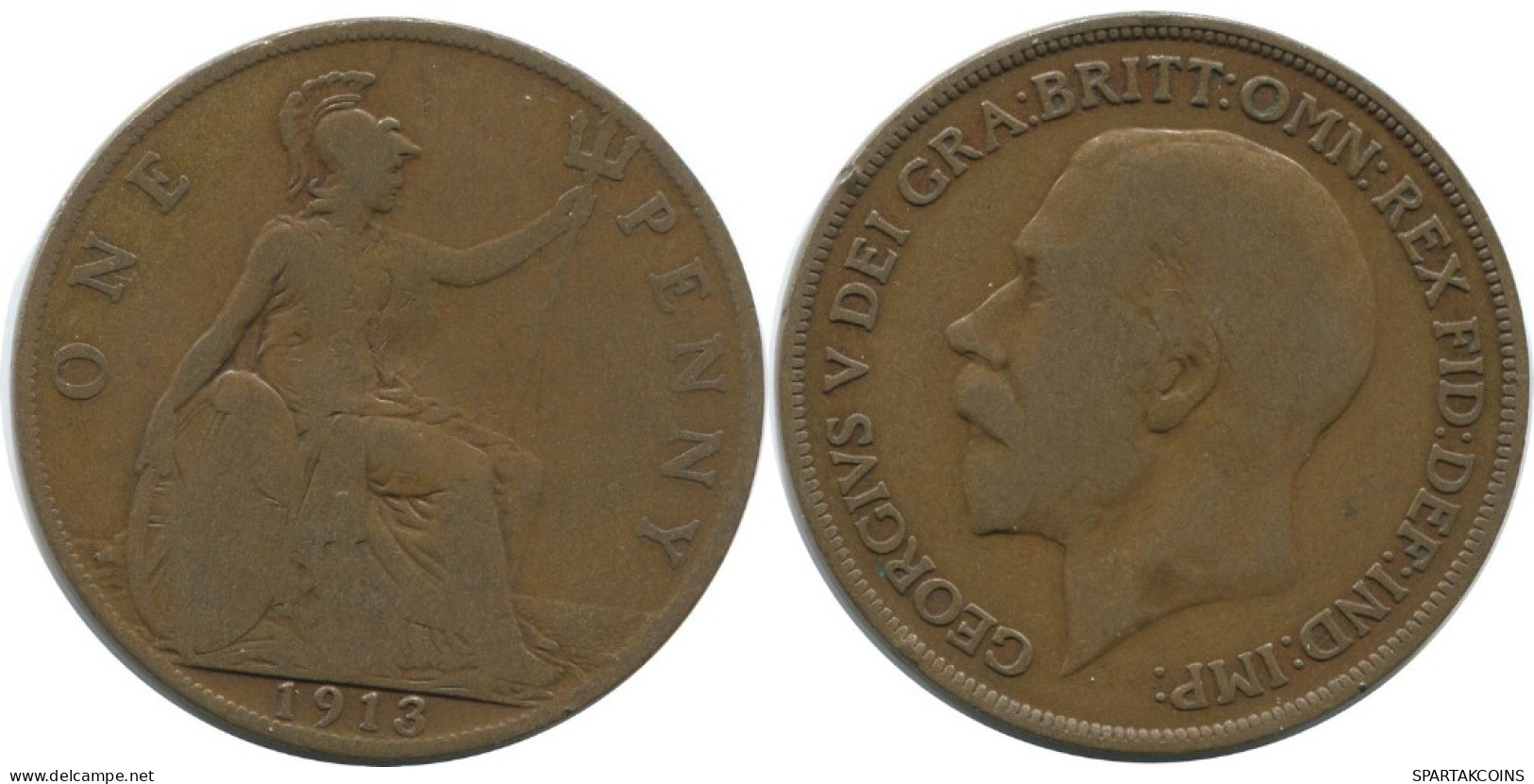 PENNY 1913 UK GRANDE-BRETAGNE GREAT BRITAIN Pièce #AG870.1.F.A - D. 1 Penny