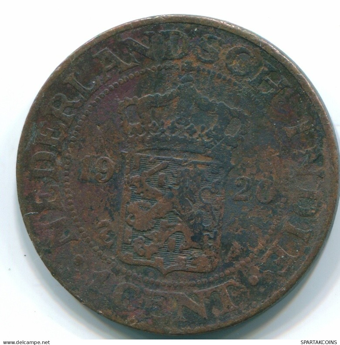 1 CENT 1920 INDES ORIENTALES NÉERLANDAISES INDONÉSIE Copper Colonial Pièce #S10092.F.A - Dutch East Indies