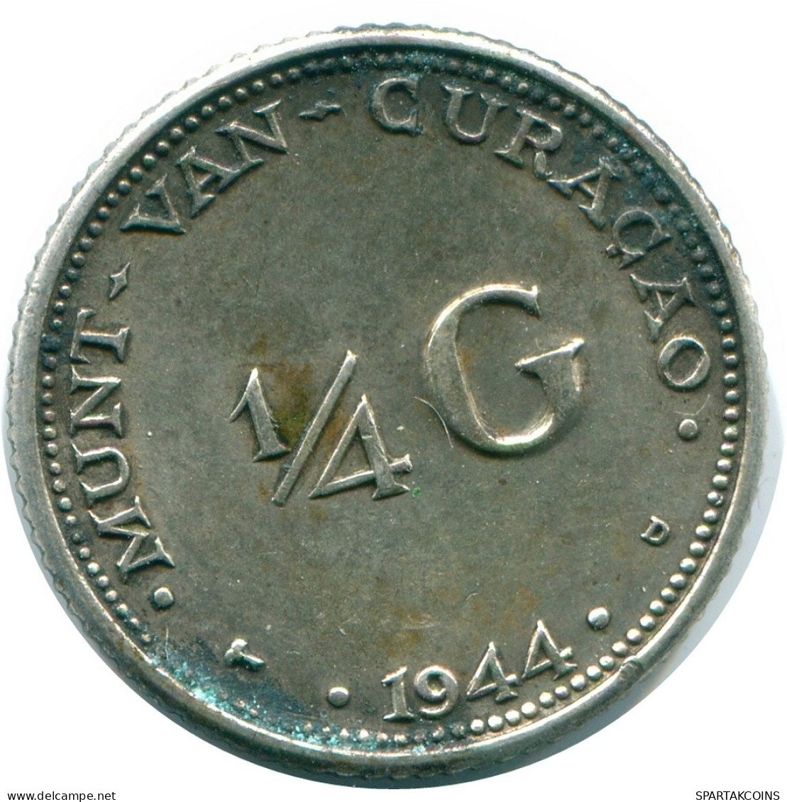 1/4 GULDEN 1944 CURACAO Netherlands SILVER Colonial Coin #NL10707.4.U.A - Curaçao