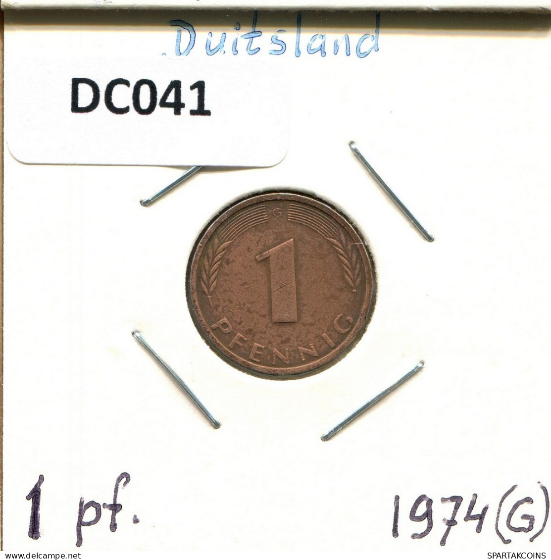 1 PFENNIG 1974 G BRD DEUTSCHLAND Münze GERMANY #DC041.D.A - 1 Pfennig