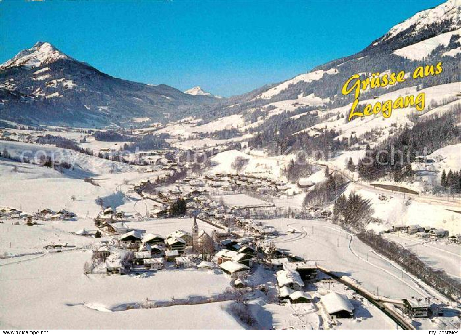 72633439 Leogang Wintersportort Alpenpanorama Fliegeraufnahme Leogang - Otros & Sin Clasificación