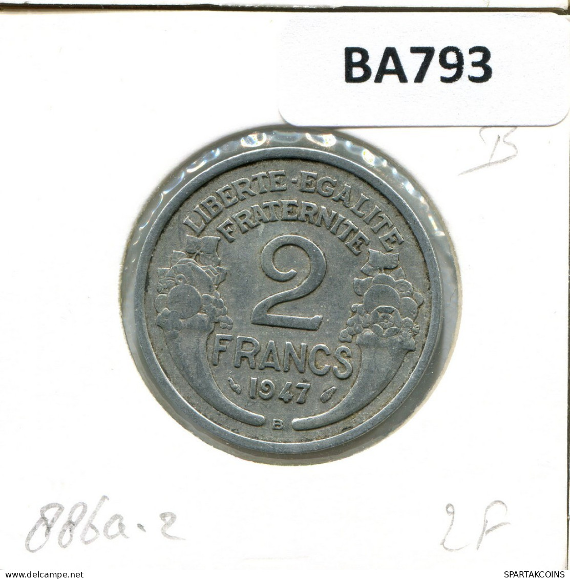 2 FRANCS 1947 B FRANKREICH FRANCE Französisch Münze #BA793.D.A - 2 Francs