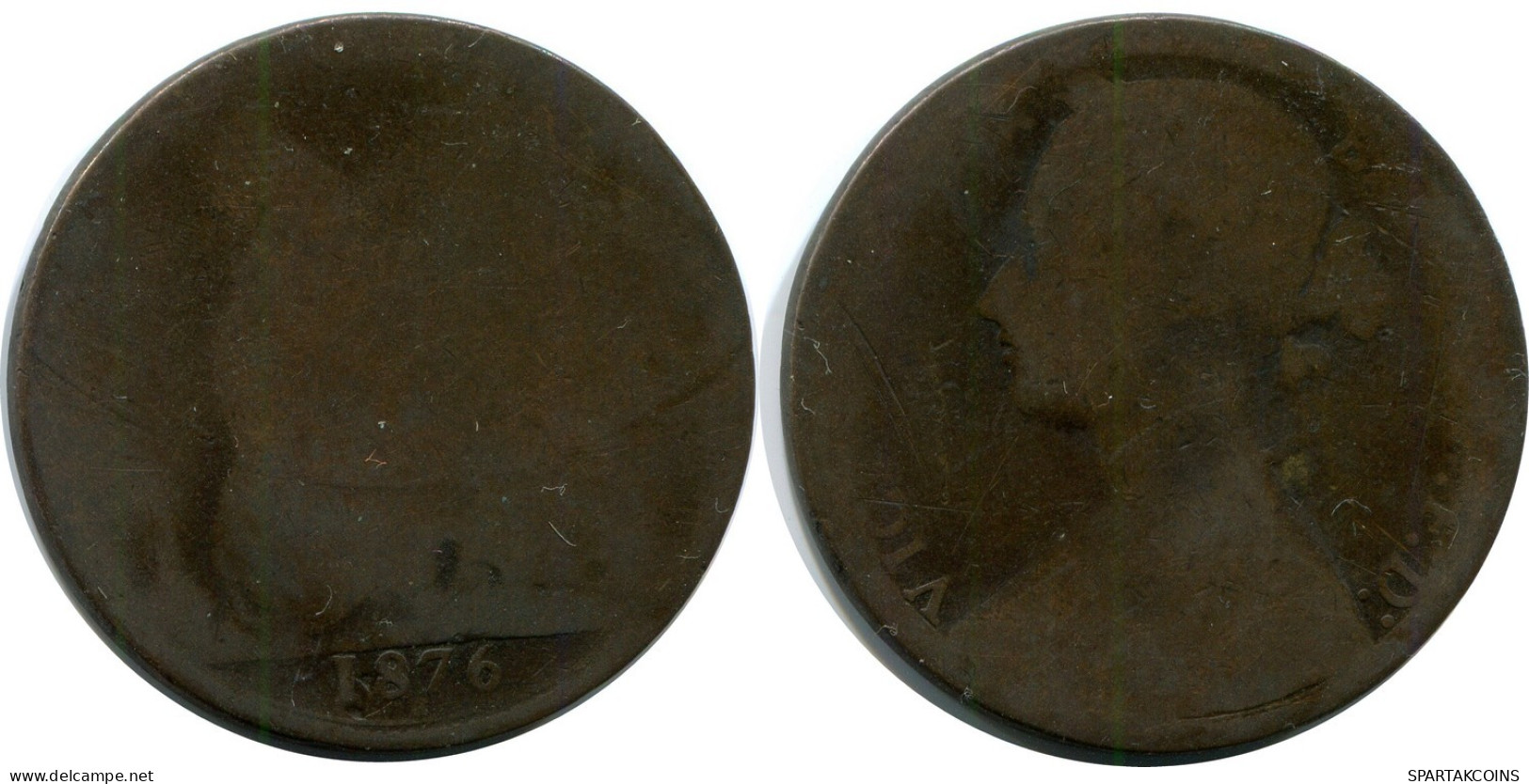 PENNY 1876 UK GROßBRITANNIEN GREAT BRITAIN Münze #AZ772.D.A - D. 1 Penny