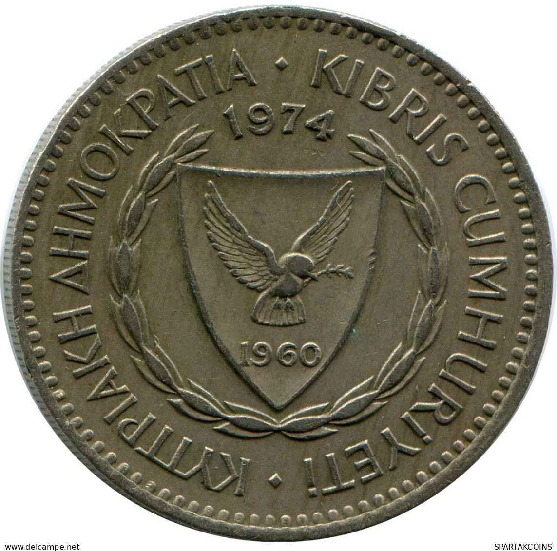 100 MILS 1974 CYPRUS Coin #AP277.U.A - Cipro