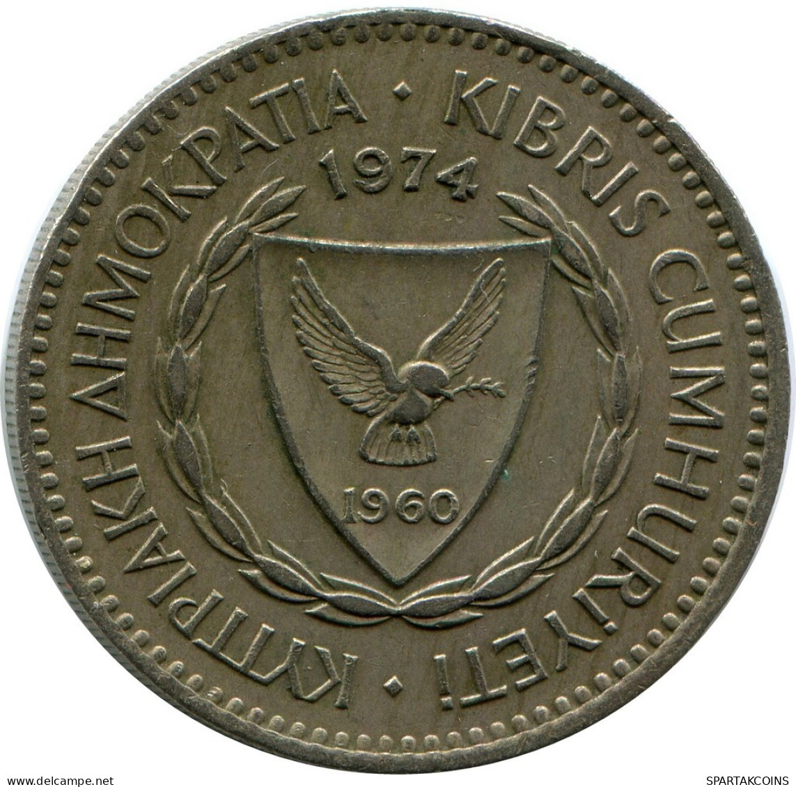 100 MILS 1974 CYPRUS Coin #AP277.U.A - Cyprus