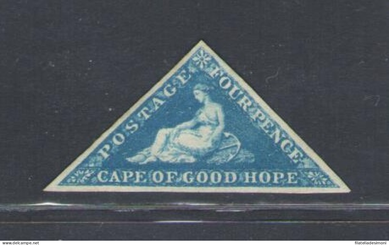 1855-63 Cape Of Good Hope, Stanley Gibbons N. 6, 4d. Deep Blue White Paper MH* - Autres & Non Classés