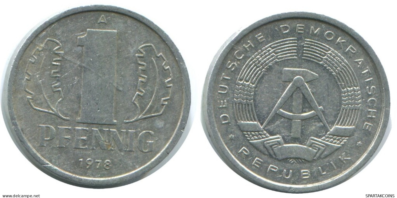 1 PFENNIG 1978 A DDR EAST GERMANY Coin #AE060.U.A - 1 Pfennig