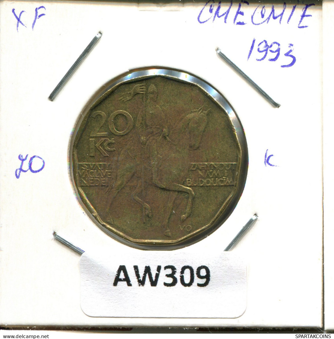 20 KORUN 1993 REPÚBLICA CHECA CZECH REPUBLIC Moneda #AW309.E.A - Tschechische Rep.