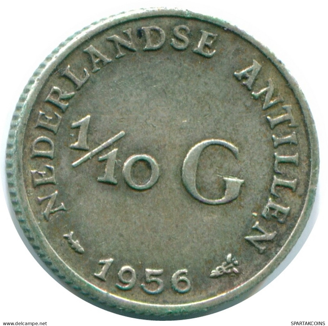 1/10 GULDEN 1956 NETHERLANDS ANTILLES SILVER Colonial Coin #NL12110.3.U.A - Niederländische Antillen