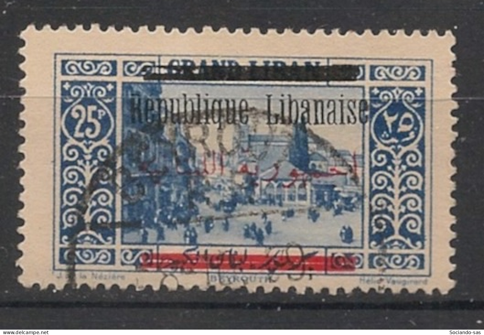 GRAND LIBAN - 1928 - N°YT. 110 - Beyrouth 25pi Bleu - Oblitéré / Used - Used Stamps