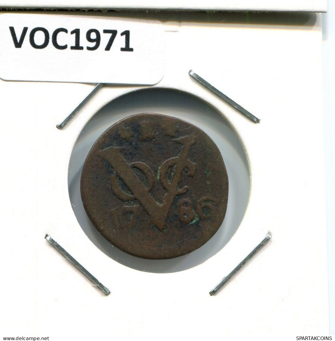 1786 ZEALAND VOC DUIT NETHERLANDS INDIES NEW YORK COLONIAL PENNY #VOC1971.10.U.A - Niederländisch-Indien