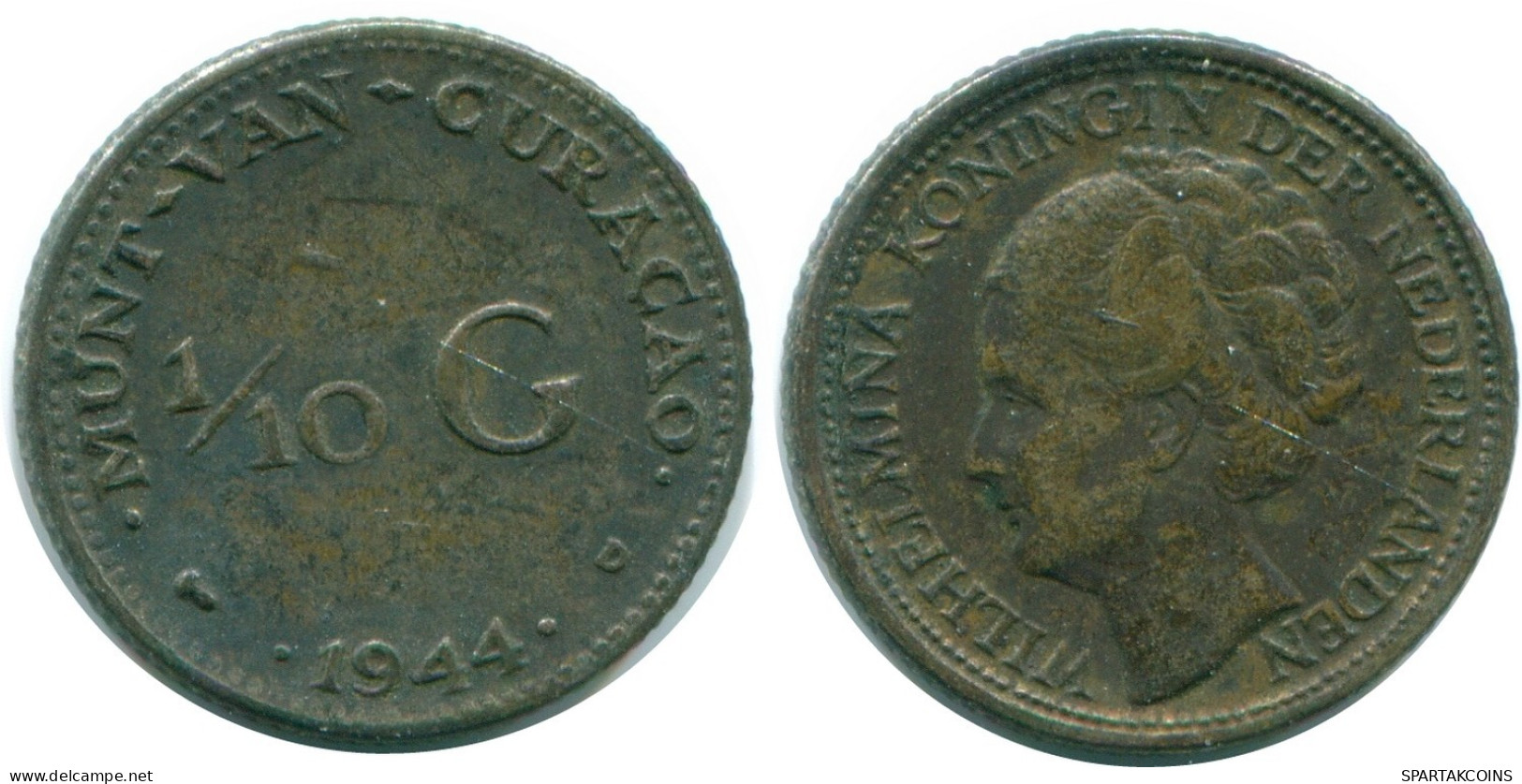 1/10 GULDEN 1944 CURACAO NEERLANDÉS NETHERLANDS PLATA #NL11808.3.E.A - Curaçao