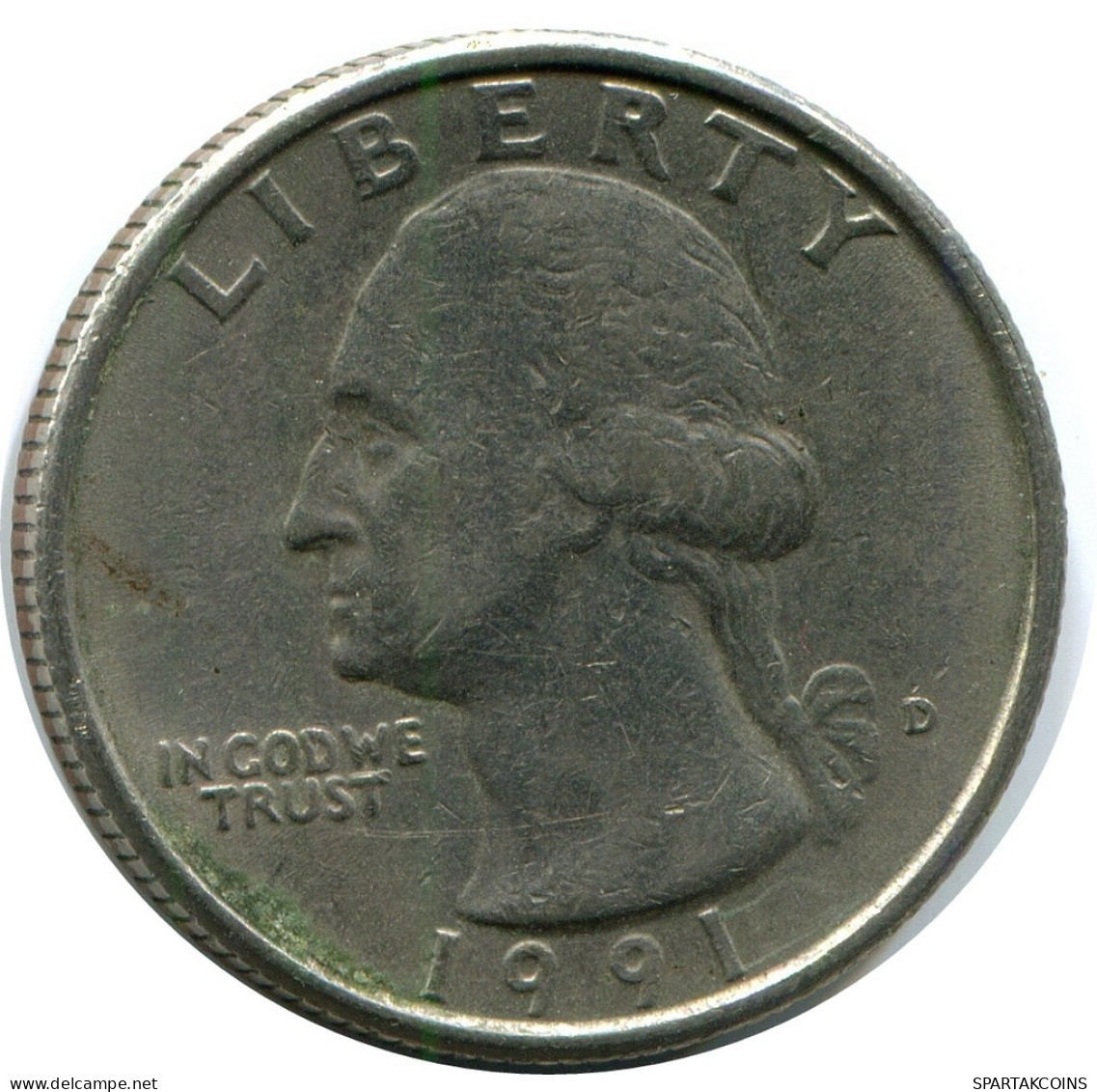 1/4 DOLLAR 1991 USA Pièce #AZ277.F.A - 1932-1998: Washington