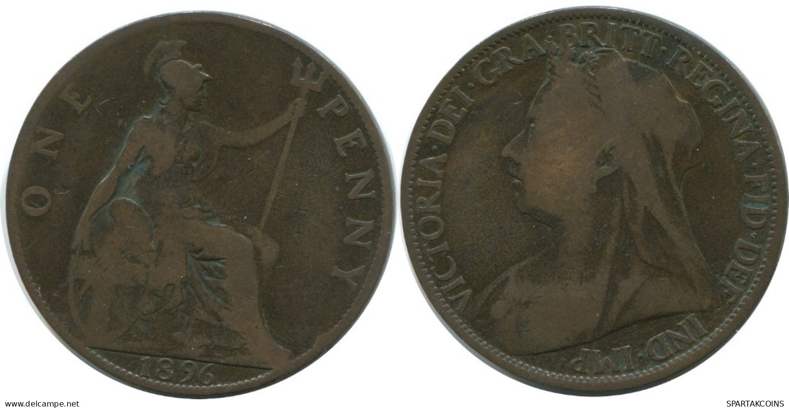 PENNY 1896 UK GROßBRITANNIEN GREAT BRITAIN Münze #AG850.1.D.A - D. 1 Penny