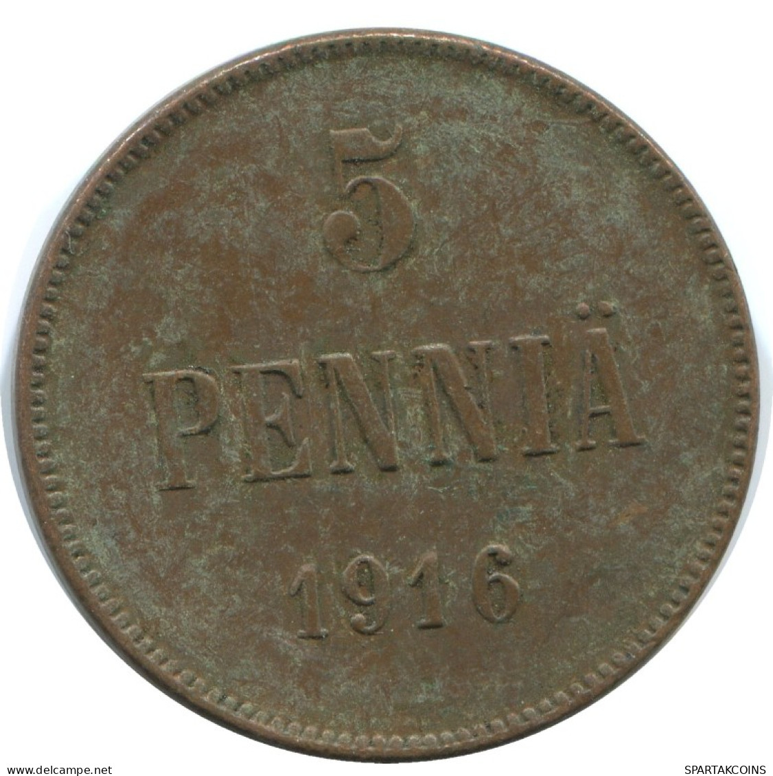 5 PENNIA 1916 FINLANDIA FINLAND Moneda RUSIA RUSSIA EMPIRE #AB159.5.E.A - Finlande