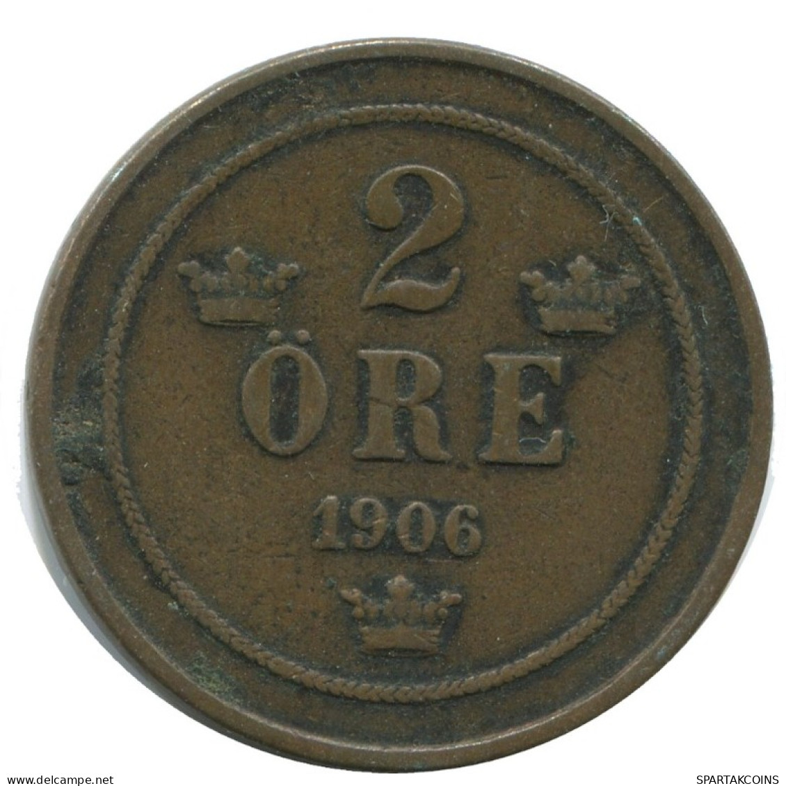 2 ORE 1906 SWEDEN Coin #AC985.2.U.A - Sweden