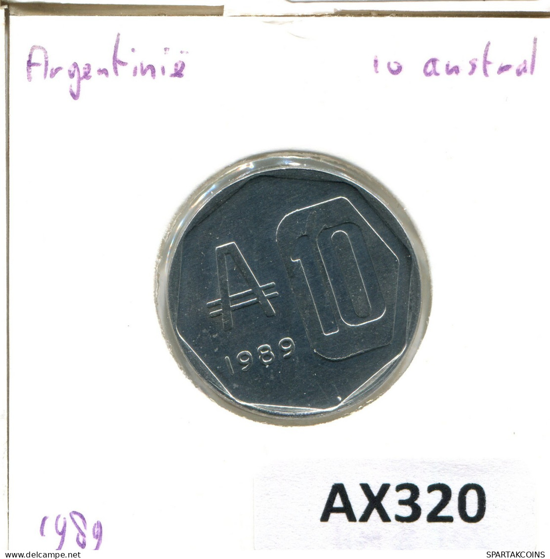10 AUSTRALES 1989 ARGENTINA Moneda #AX320.E.A - Argentina