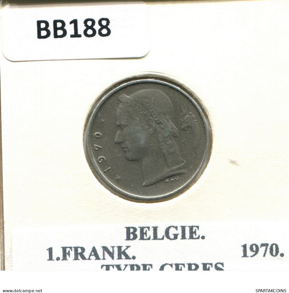 1 FRANC 1970 DUTCH Text BELGIUM Coin #BB188.U.A - 1 Franc
