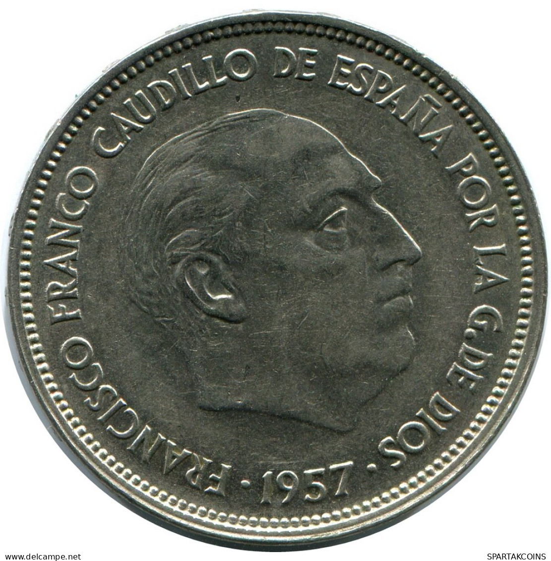 25 PESETAS 1957 ESPAÑA SPAIN Francisco Franco Moneda #AZ136.E.A - 25 Pesetas