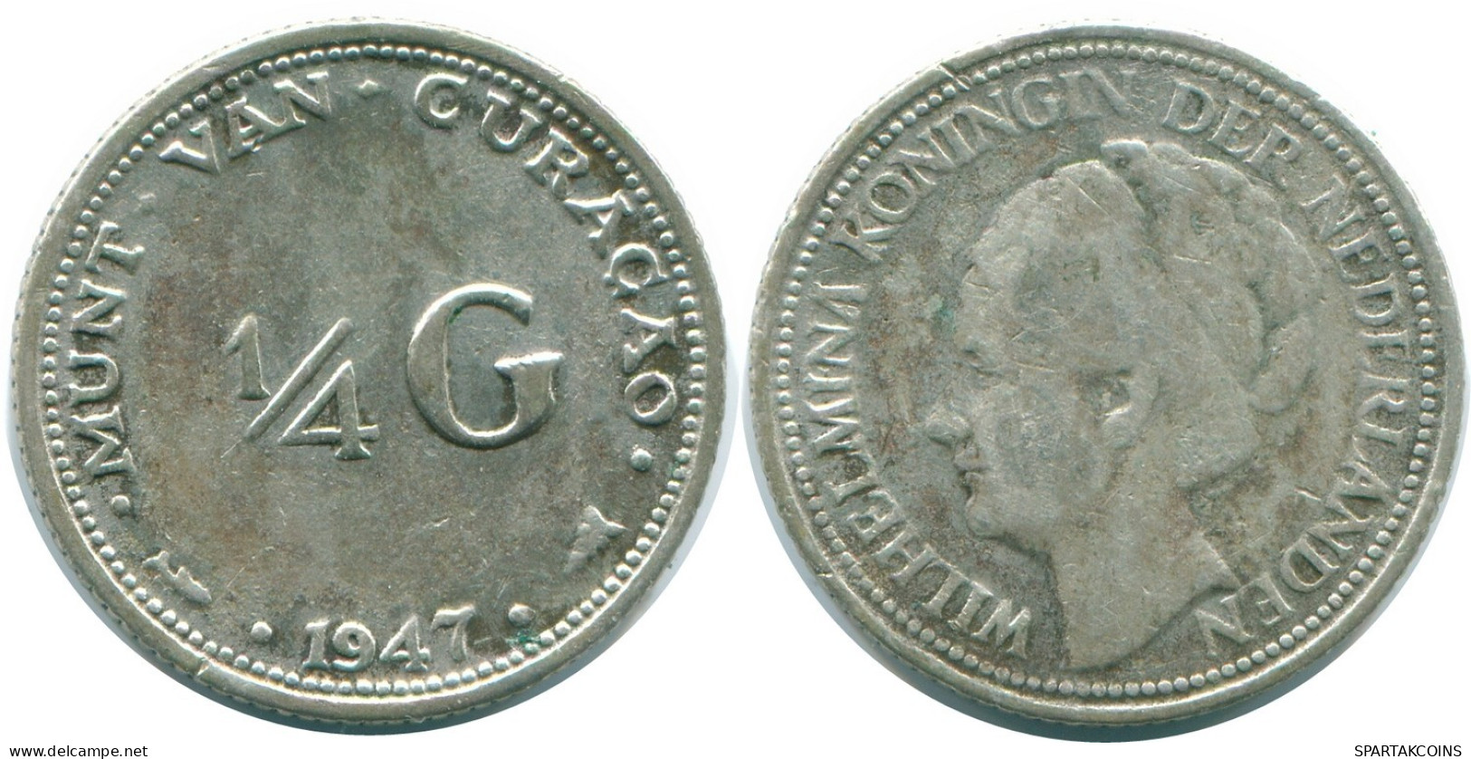 1/4 GULDEN 1947 CURACAO NIEDERLANDE SILBER Koloniale Münze #NL10758.4.D.A - Curaçao