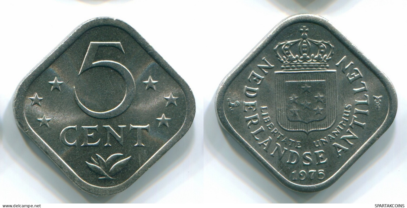 5 CENTS 1975 ANTILLAS NEERLANDESAS Nickel Colonial Moneda #S12243.E.A - Niederländische Antillen