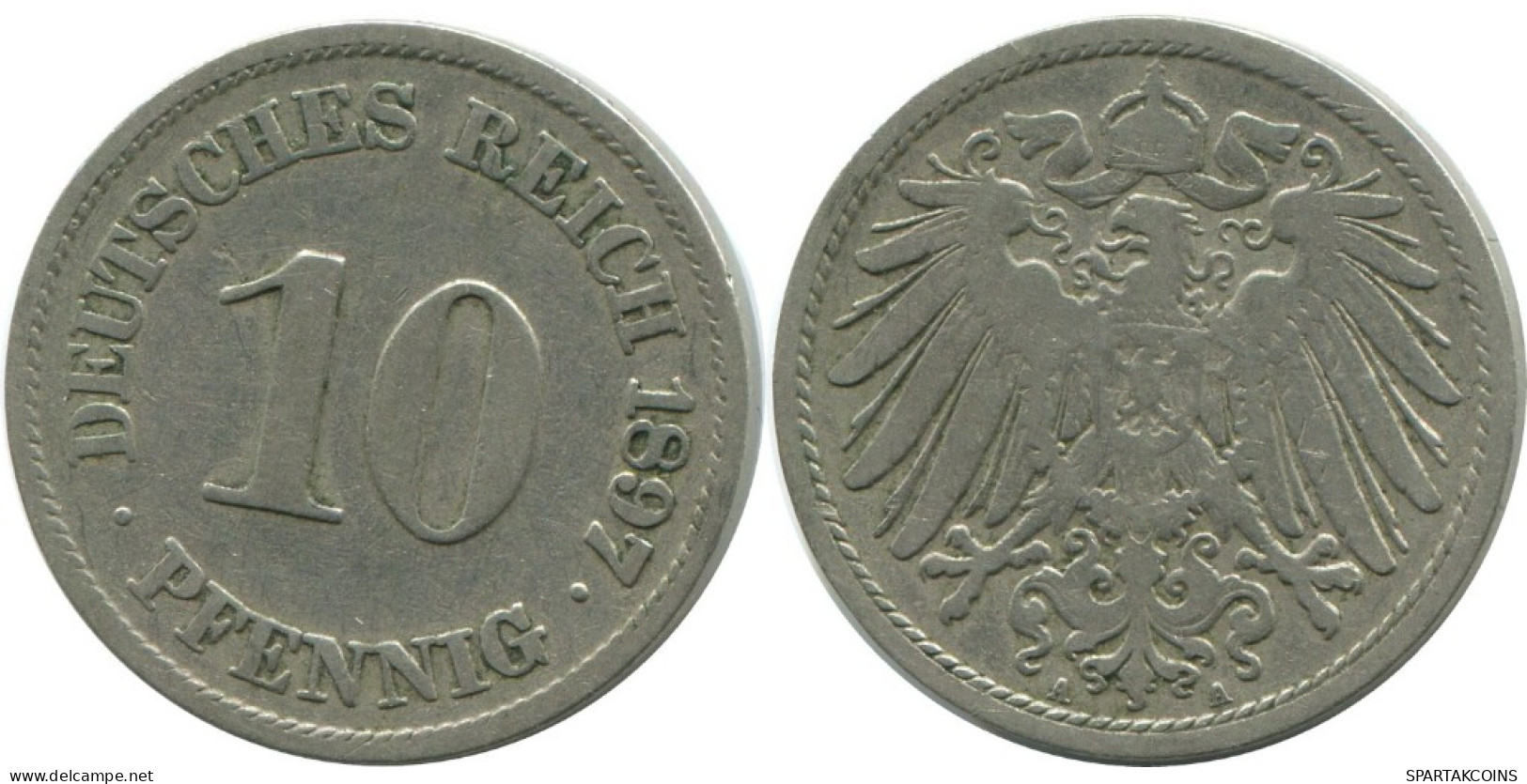 10 PFENNIG 1897 A DEUTSCHLAND Münze GERMANY #AE454.D.A - 10 Pfennig