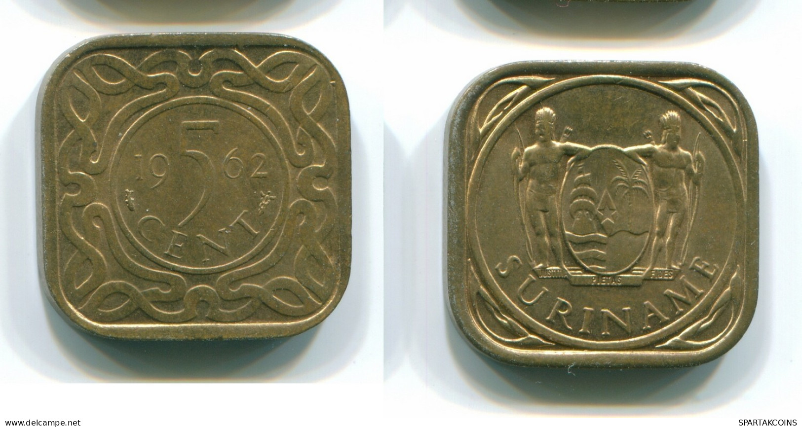 5 CENTS 1962 SURINAME NÉERLANDAIS NETHERLANDS Nickel-Brass Colonial Pièce #S12688.F.A - Suriname 1975 - ...