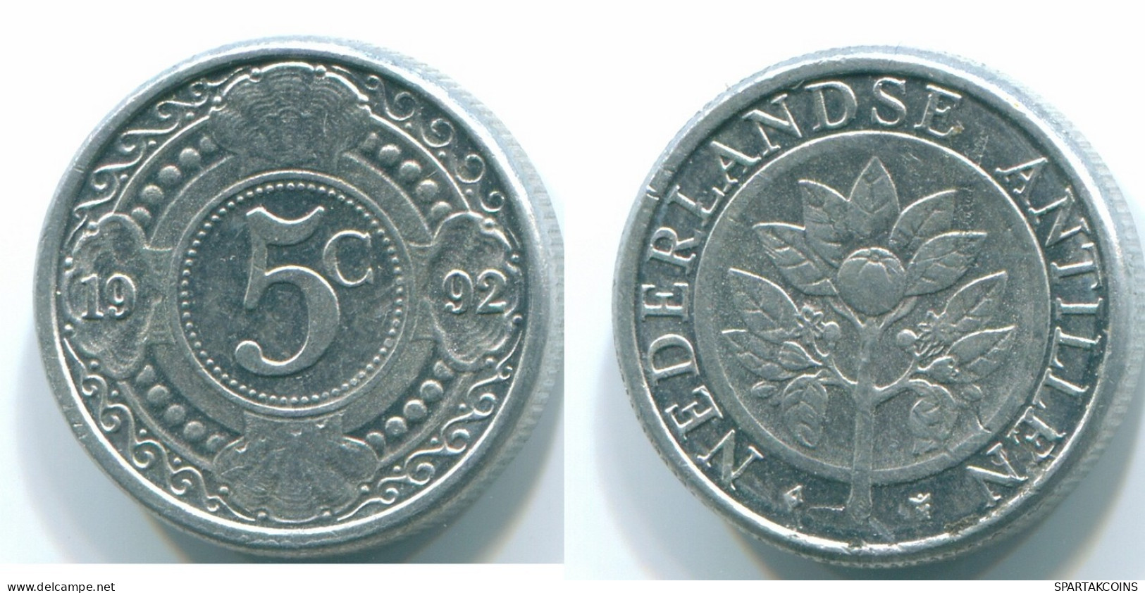 5 CENTS 1992 ANTILLES NÉERLANDAISES Aluminium Colonial Pièce #S13719.F.A - Niederländische Antillen