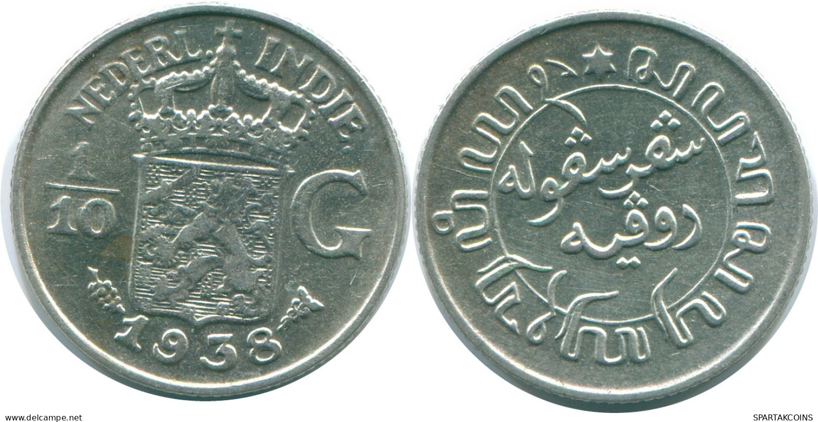 1/10 GULDEN 1938 NIEDERLANDE OSTINDIEN SILBER Koloniale Münze #NL13511.3.D.A - Nederlands-Indië