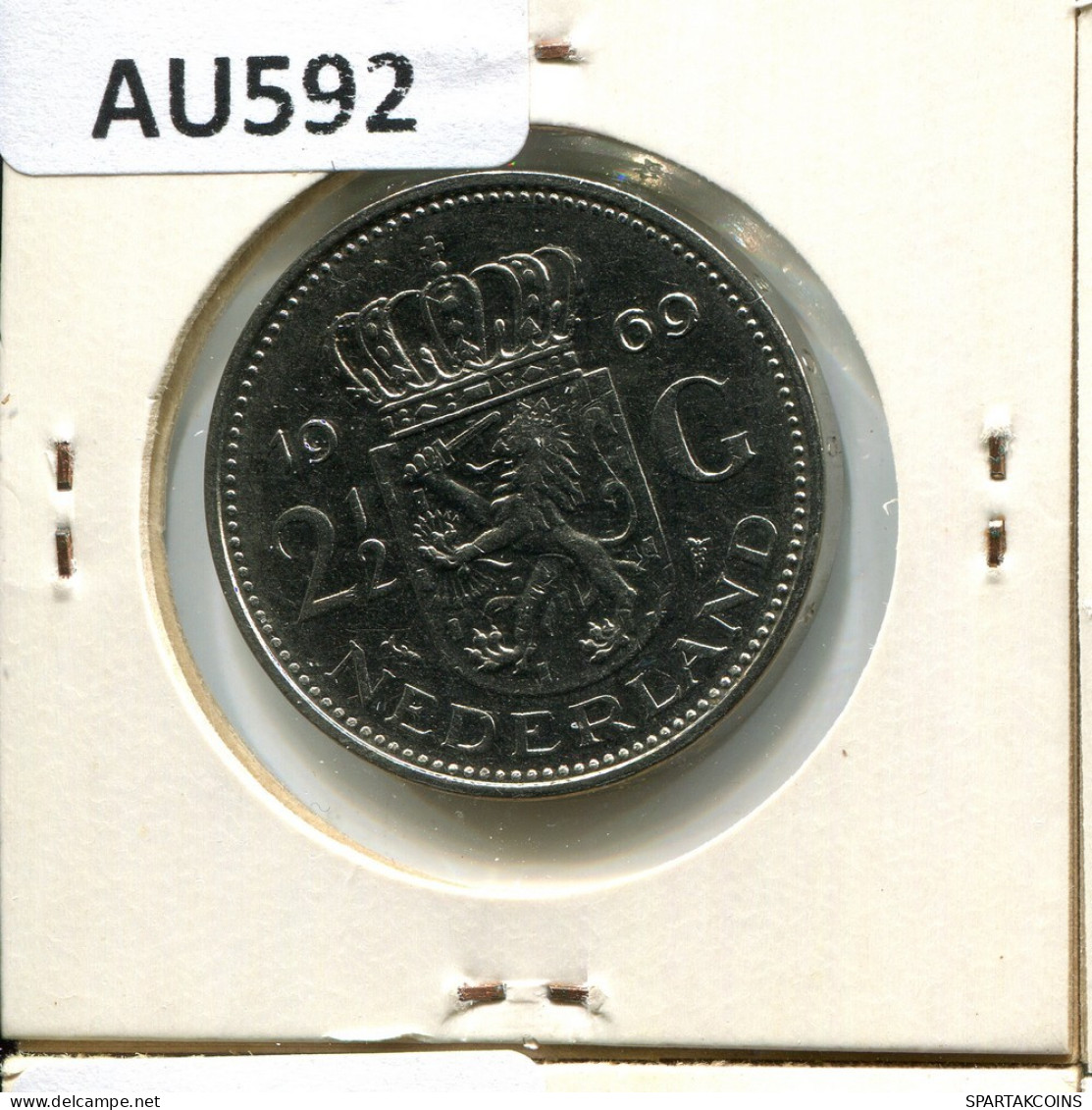 2 1/2 GULDEN 1969 NEERLANDÉS NETHERLANDS Moneda #AU592.E.A - 1948-1980 : Juliana