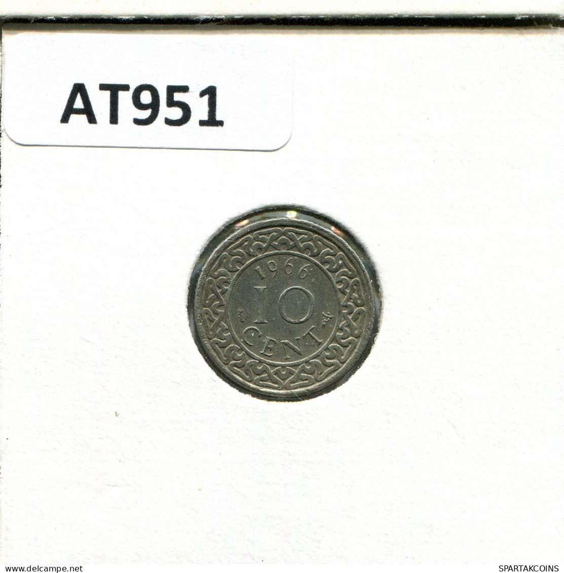 10 CENTS 1966 SURINAME Coin #AT951.U.A - Surinam 1975 - ...